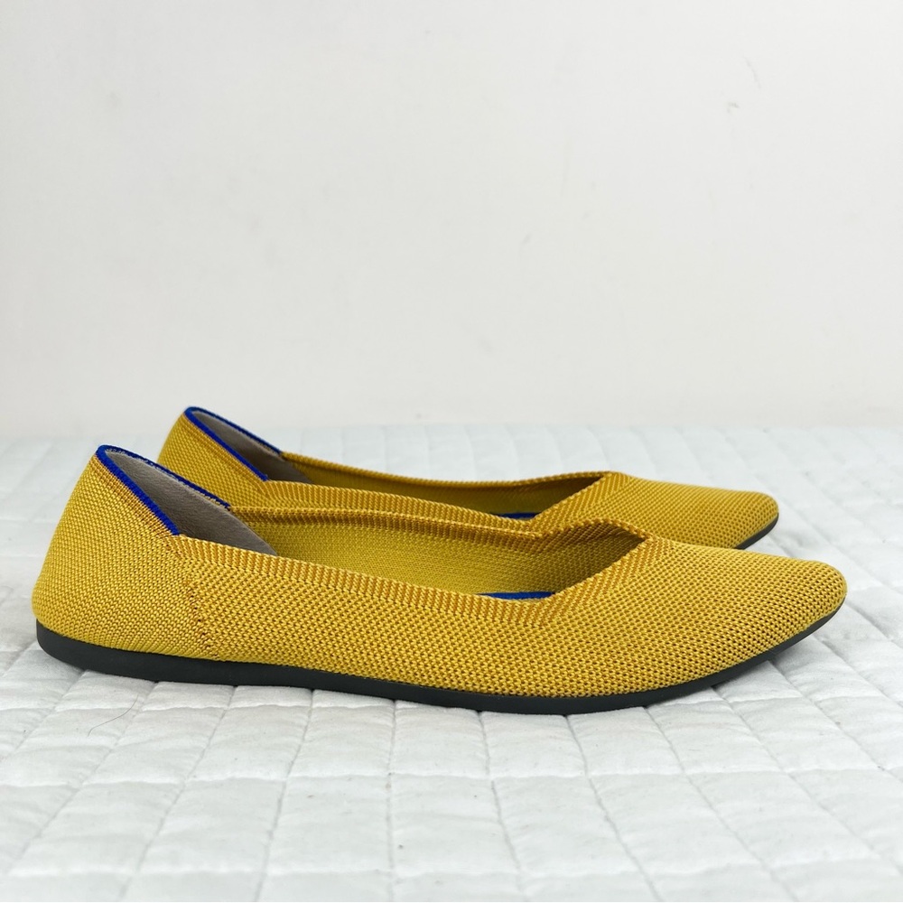 Rothy's Yellow Flats with Blue Trim